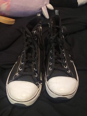 Justice Black and White High-Top Sneakers